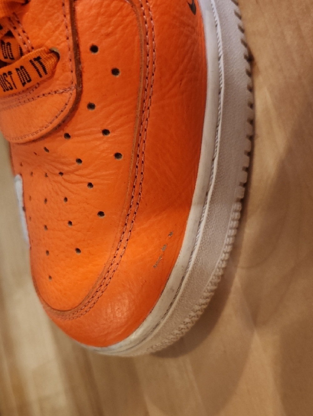 Nike Orange 'Just Do It' Swoosh Low-Top Sneakers AF1 - Picture 7 of 11